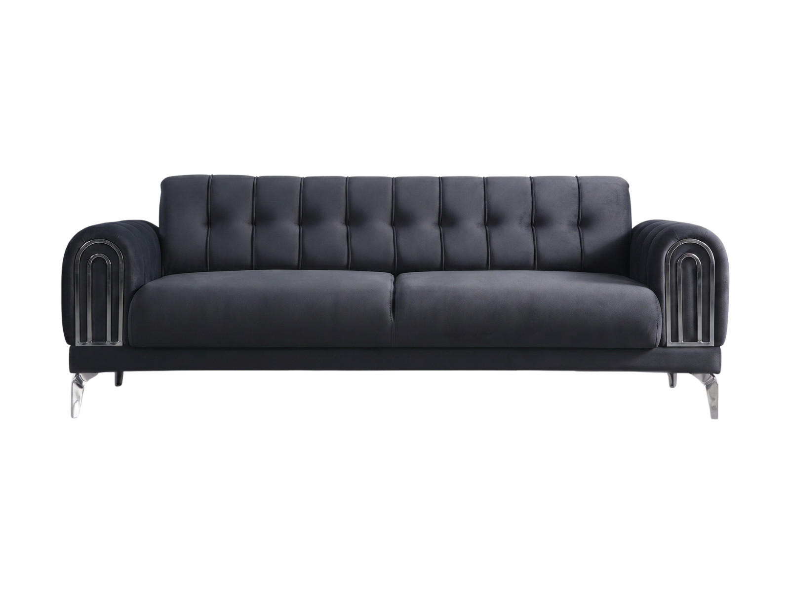SOFA Lejla 2-Sitzer Samtstoff Anthrazit - Anthrazit, Kunststoff/Textil (185/84/103cm)