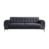 SOFA Lejla 2-Sitzer Samtstoff Anthrazit - Anthrazit, Kunststoff/Textil (185/84/103cm)