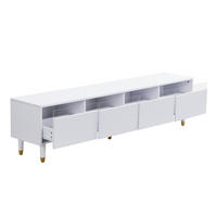 TV Lowboard 178 cm, 4 Schubladen, Holzoptik, Weiß - Weiß, Holz (178/35/45cm)