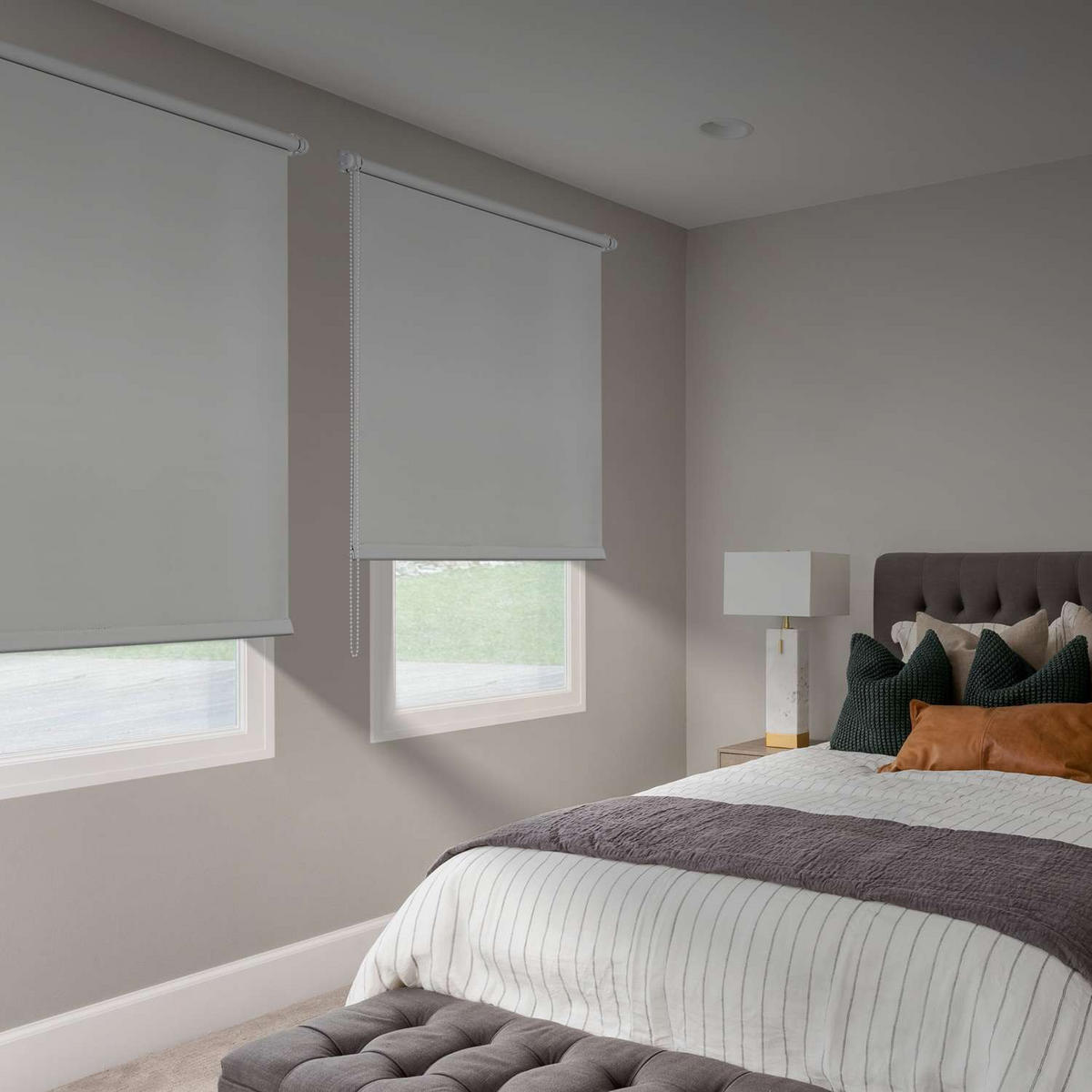 VERDUNKELUNGSROLLO, Hellgrau, 45 x 180 cm - Grau, Kunststoff (45/180cm) - STORESDECO