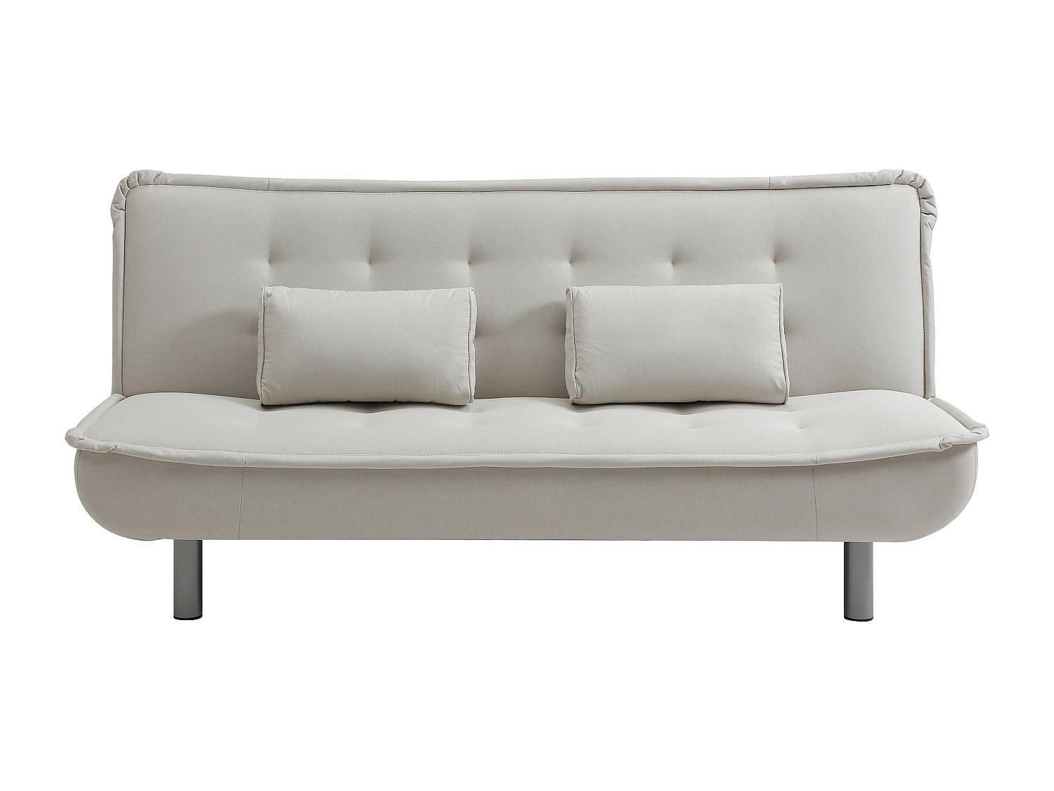 SCHLAFSOFA - 3 Personen - stoff - beige Mishan - Beige, Textil/Metall (190/89/96cm) - Vente-Unique