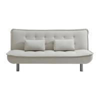 SCHLAFSOFA - 3 Personen - stoff - beige Mishan - Beige, Textil/Metall (190/89/96cm) - Vente-Unique