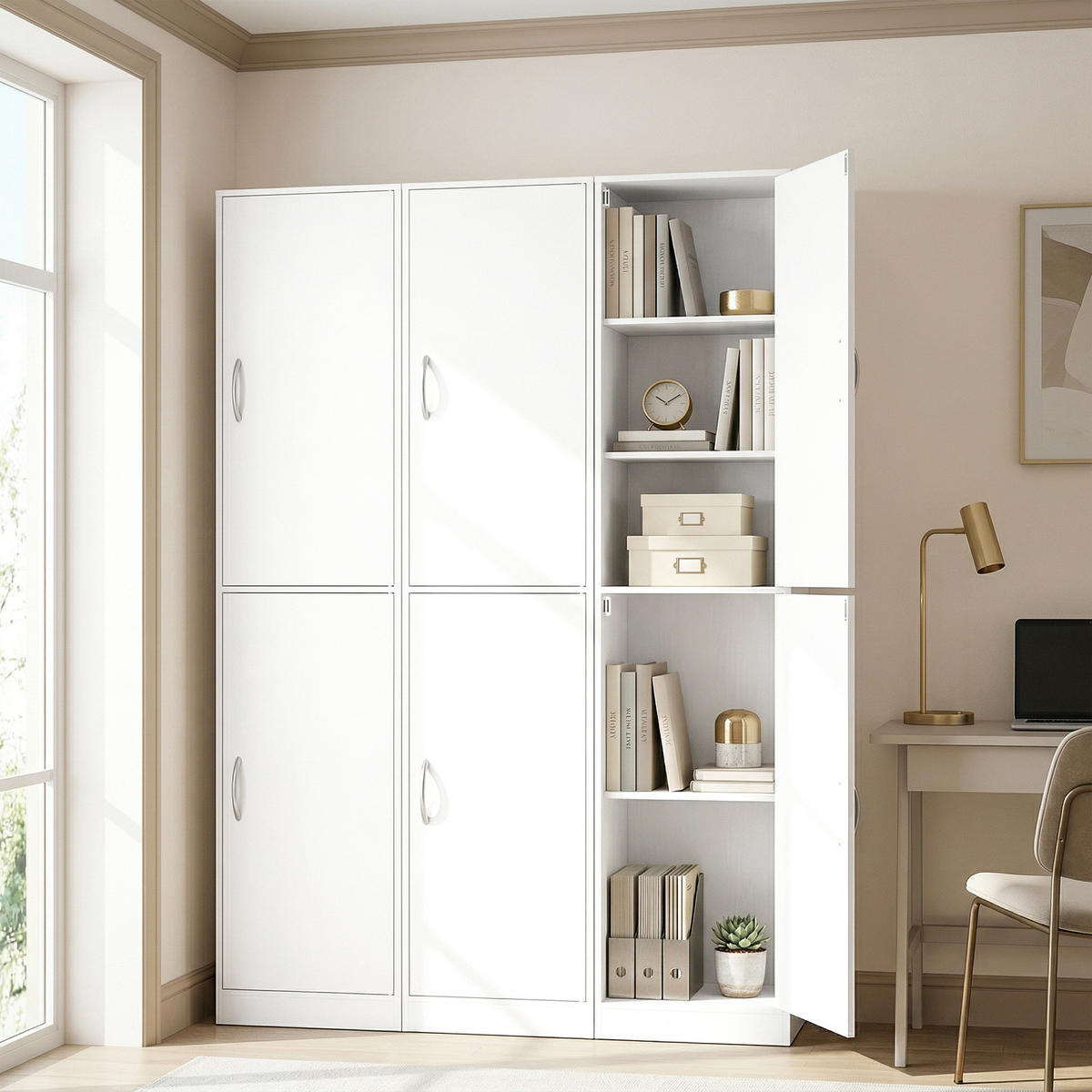 BÜCHERREGAL DE-09953 5-stöckig mit verstellbaren Böden Weiß - Weiß, Holzwerkstoff (35/180/40cm) - ComfortXL