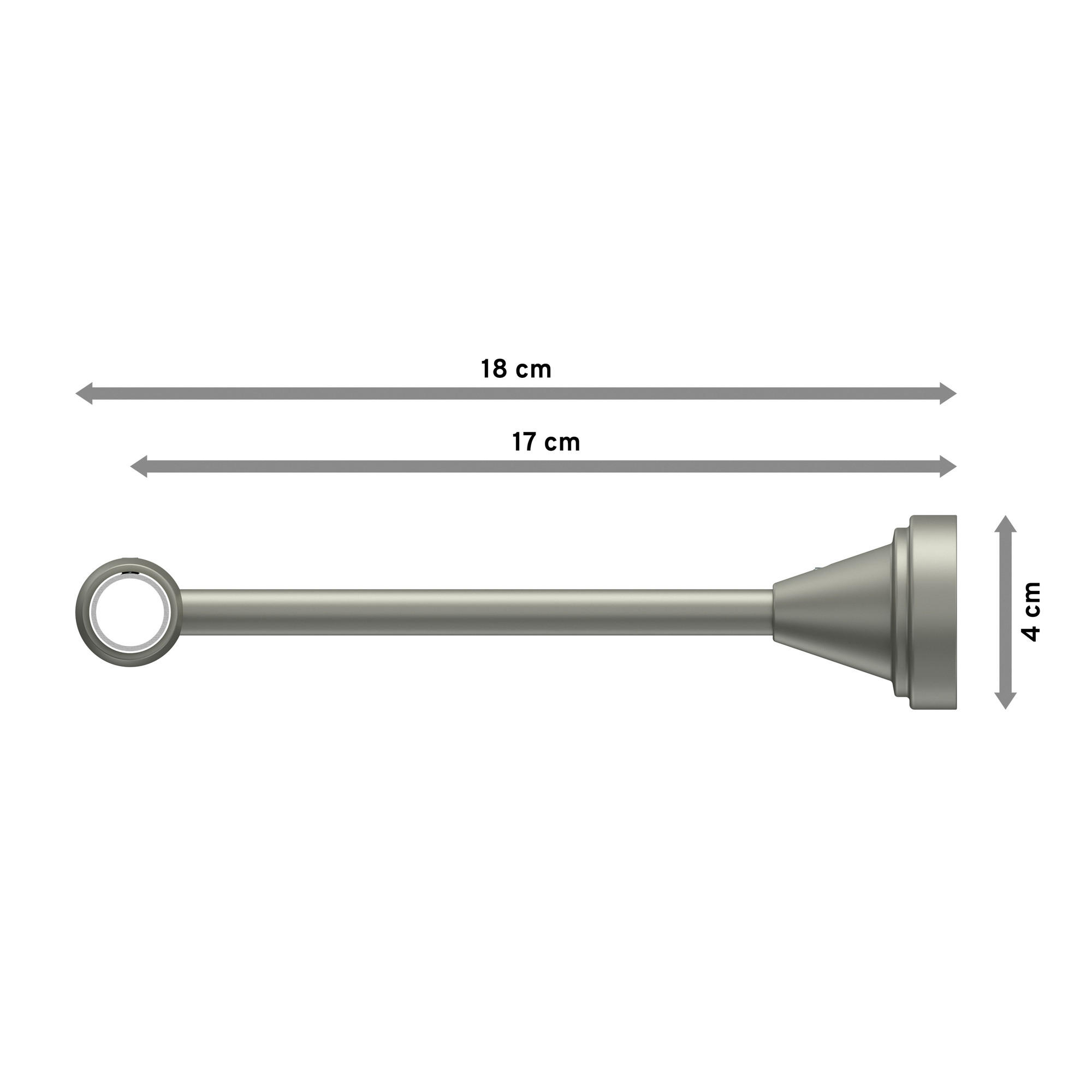 GARDINENSTANGE Primus Lucan 600 cm (geteilt in 3 x 200 cm), 1-läufig (ohne Ringe), 16 mm Ø Chrom matt - Chromfarben/Nickelfarben, Metall (600cm) - INTERDECO