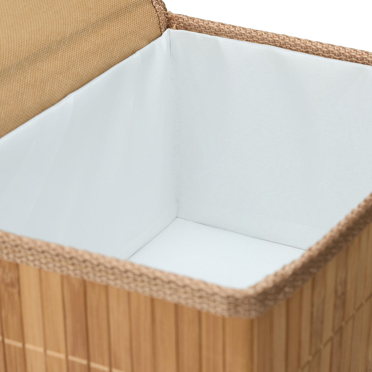 2-TLG.AUFBEWAHRUNGSKORB-SET - Hellbraun, Holz/Textil (30/14/23cm) - Relaxdays