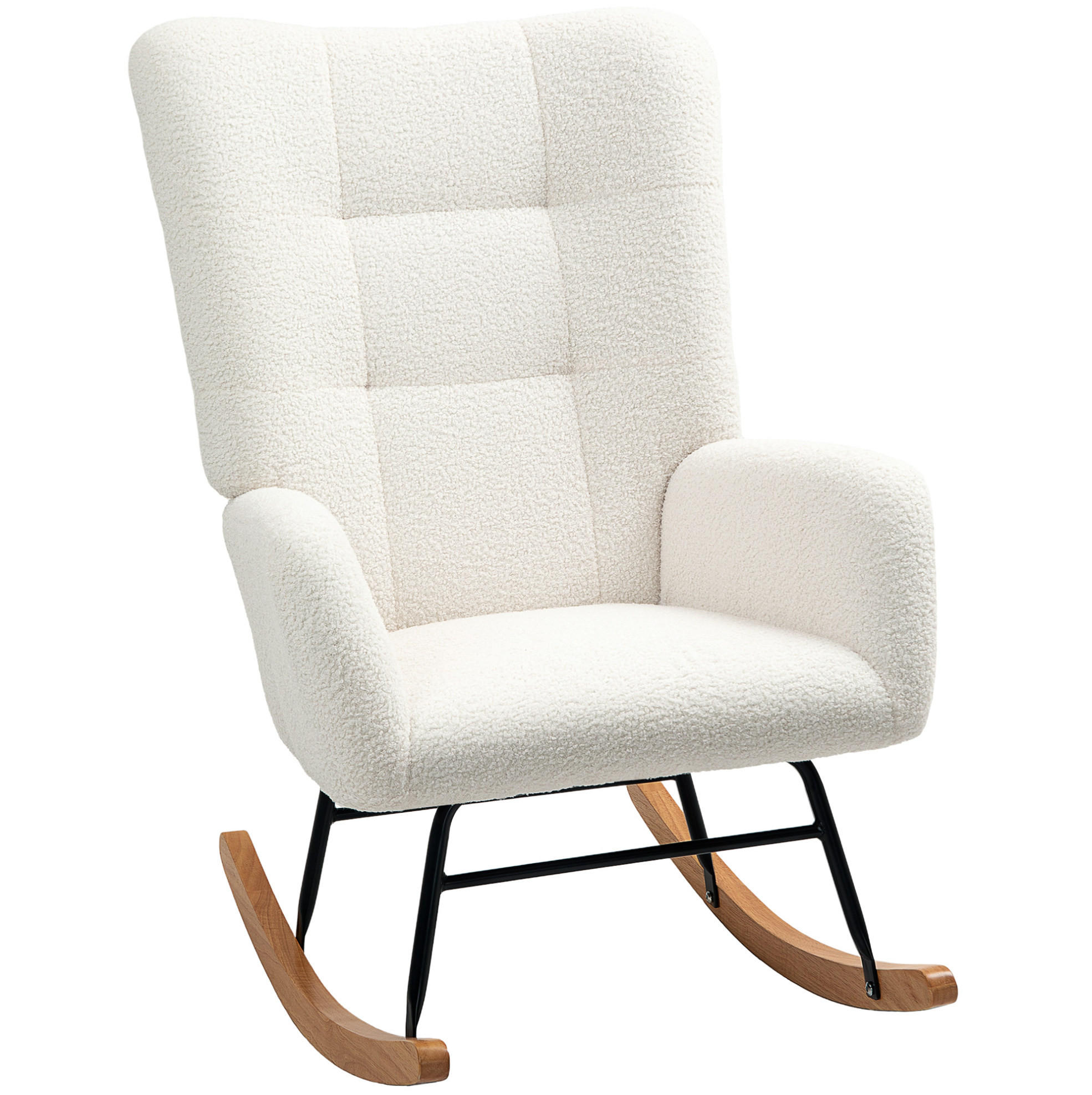 SCHAUKELSTUHL Teddybezug mit Armlehnen 70/94/100 cm Creme - Creme, Textil (70/100/94cm) - Redom