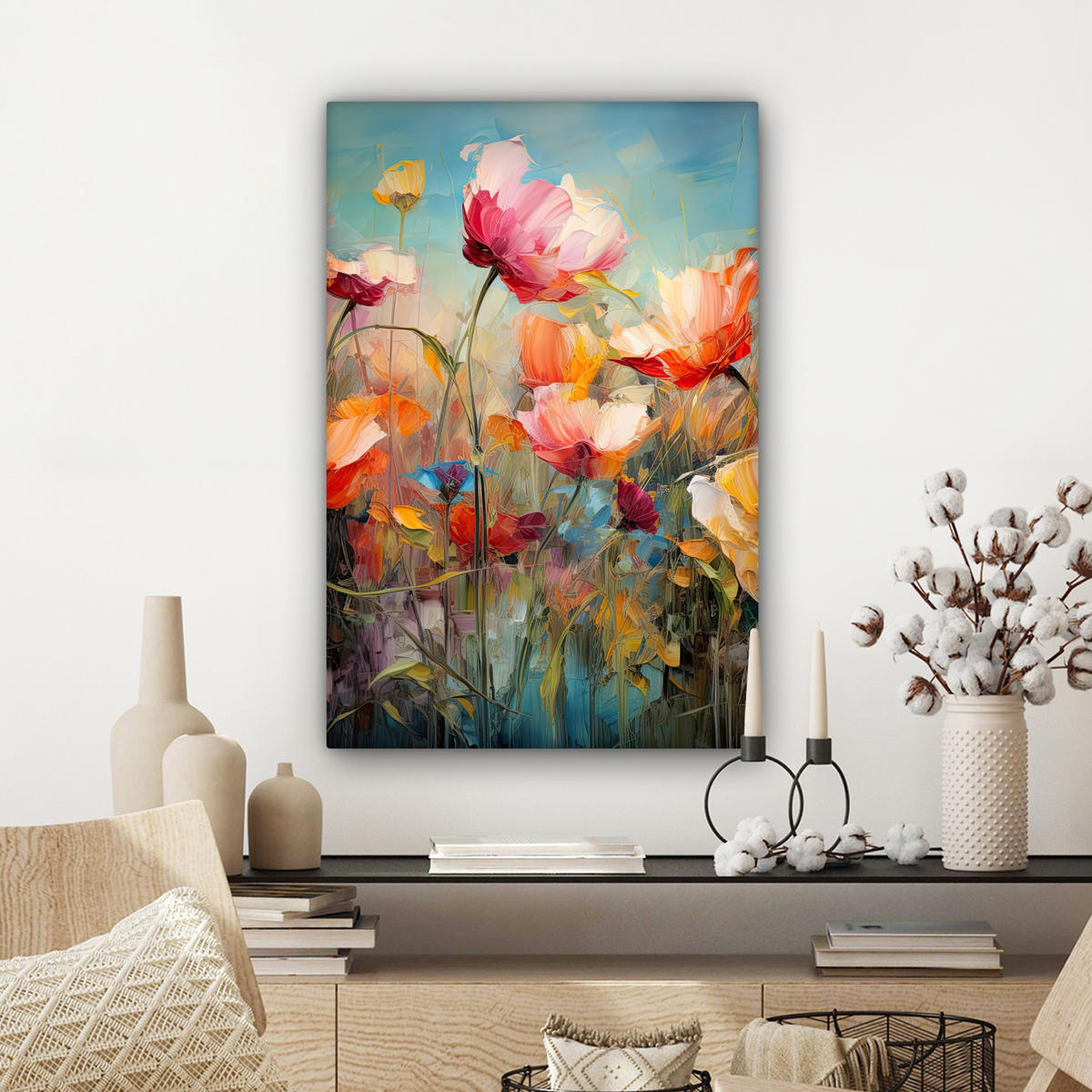 LEINWANDBILD Blumen - Aquarell - Kunst - Botanisch - Natur 40x60 cm - Orange, Textil (40/60cm) - MuchoWow
