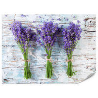FOTOTAPETE für Küche Lavendelblüten Lila Holz Rustikal 250x175 - Violett/Weiß, Papier (250/175cm) - Muralo
