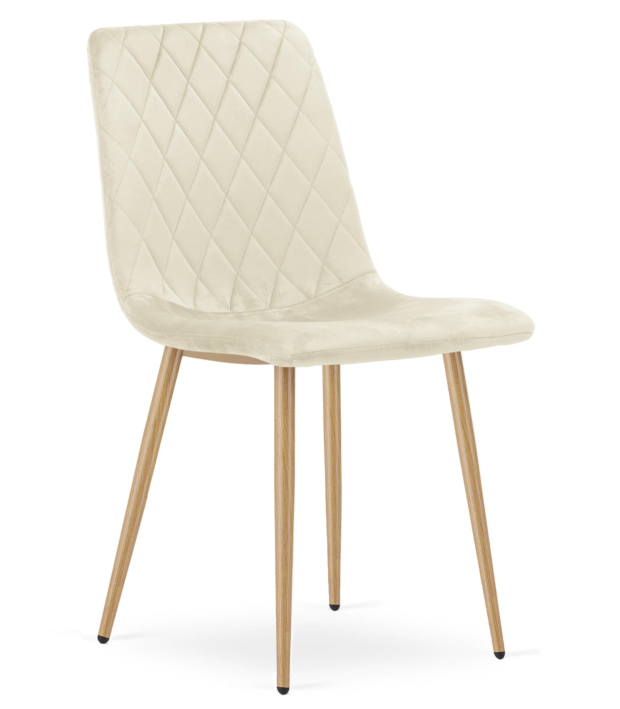 ESSZIMMERSTUHL TURIN hellbeige Sitzfläche, Beine in Holzfarbe - Hellbraun/Eichefarben, Textil (44.5/88.5/53cm) - Valora