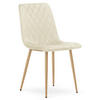 ESSZIMMERSTUHL TURIN hellbeige Sitzfläche, Beine in Holzfarbe - Hellbraun/Eichefarben, Textil (44.5/88.5/53cm) - Valora