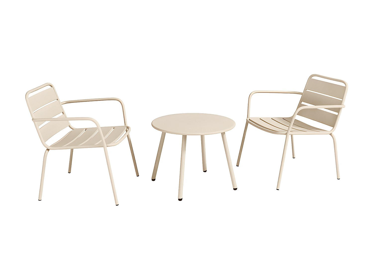 GARTENSITZGRUPPE im Set - 2 -Sitzer - Stahl - beige - MIRMANDE - Beige, Metall - Vente-Unique