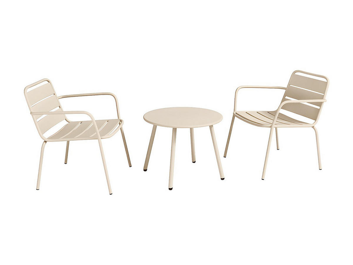 GARTENSITZGRUPPE im Set - 2 -Sitzer - Stahl - beige - MIRMANDE - Beige, Metall - Vente-Unique