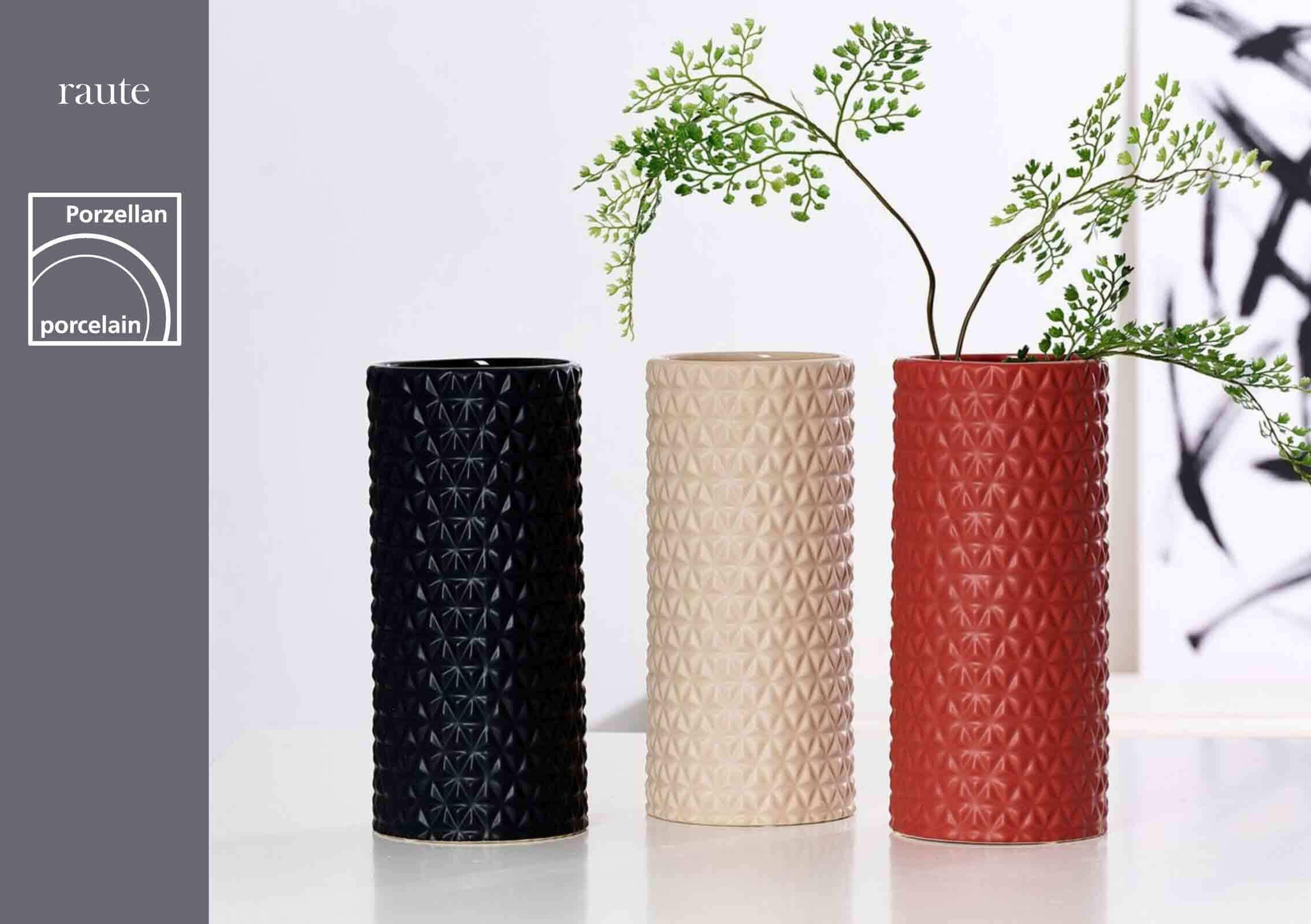 VASE Raute Creme 25 cm - Creme, Keramik (25cm) - Ritzenhoff Breker