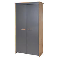 KLEIDERSCHRANK Anna 2-türig - Anthrazit/Sonoma Eiche, Holz/Holzwerkstoff (96/190/50cm) - Roba