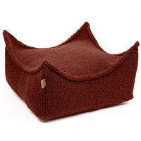 SITZPOUF für Kinder, Quadratisch, Bearly, Dunkelbraun - Dunkelbraun, Textil (60/35/60cm) - MeowBaby