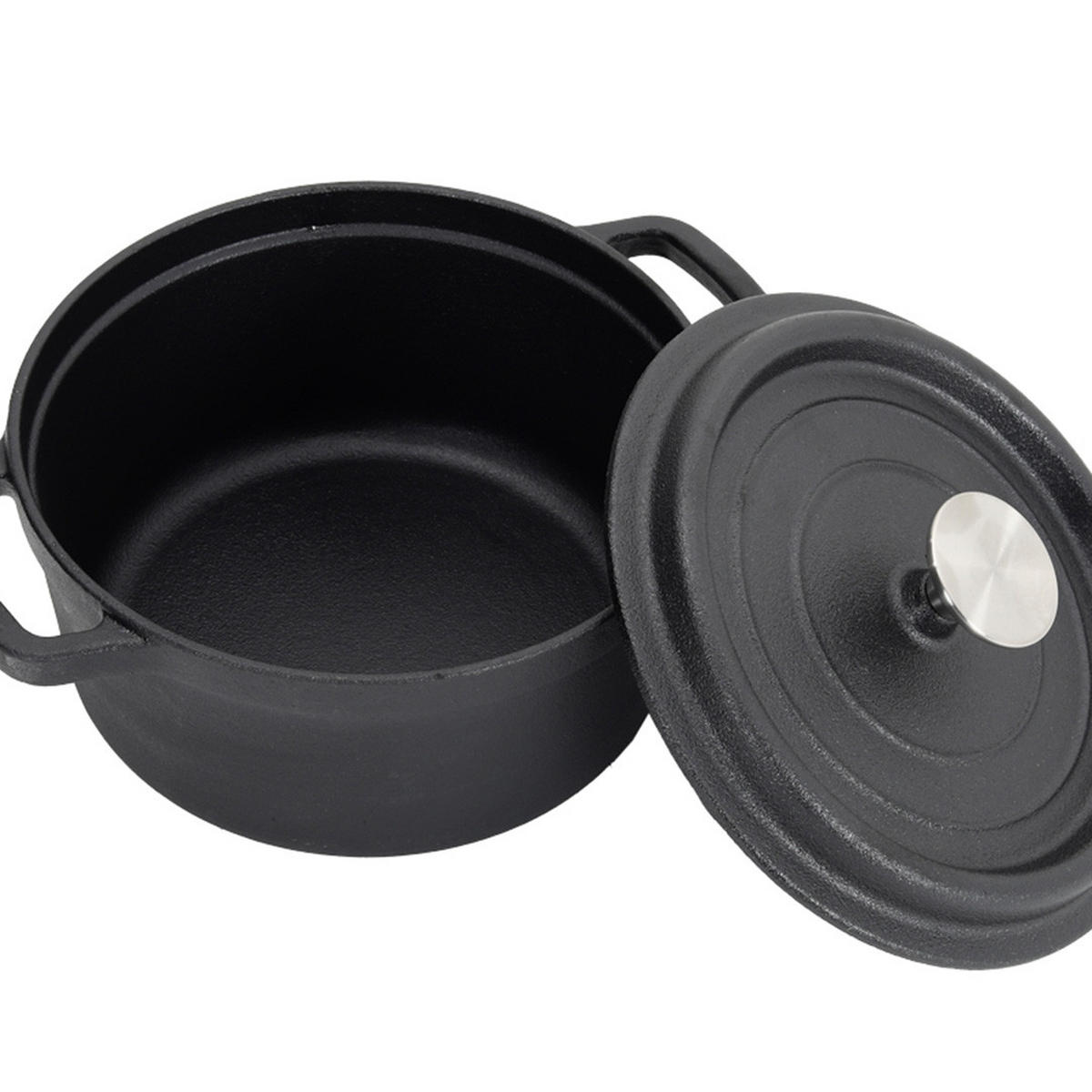 MINI-SCHMORTOPF mit Deckel aus Gusseisen in Schwarz 14 x 14 x 6,7 cm 2 kg - Schwarz, Metall (14/14/6.7cm) - Livingandhome