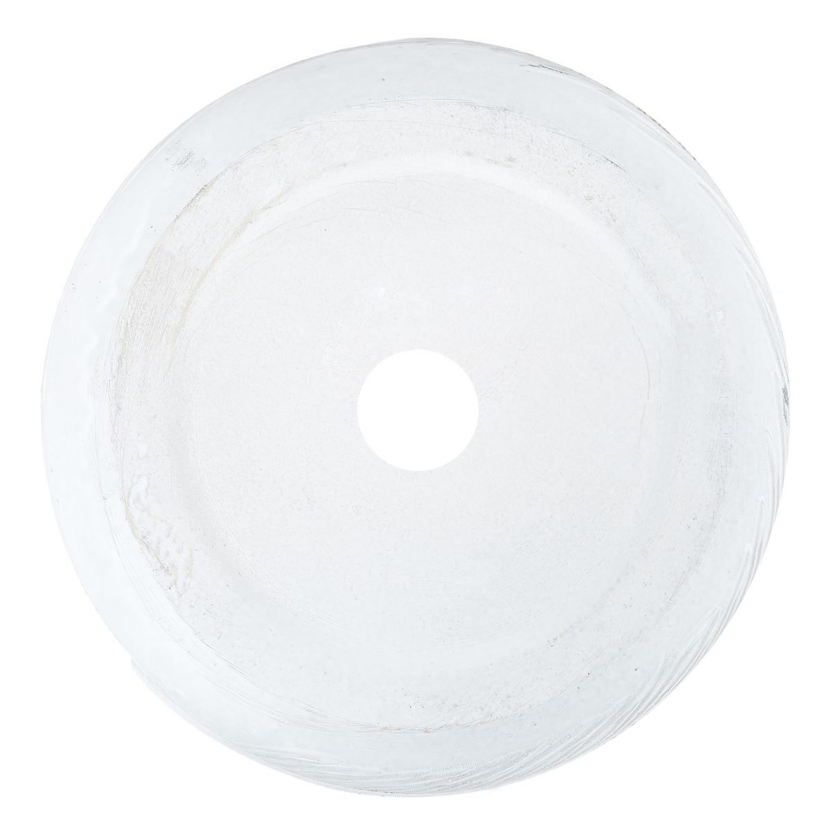 CVETLIČNI LONEC kremasto bela okrogel 43/43/23 cm Ftero - bela, naravni materiali (23cm) - Beliani