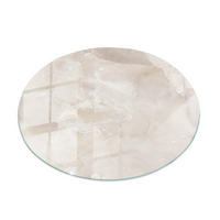 TISCHPLATTE Ø70 cm Marmorstruktur mit Textur Rund - Creme/Weiß, Glas (70/70/0.4cm) - TULUP