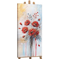 GEMÄLDE Rote Mohnblumen auf Keilrahmen 115x50 cm - Multicolor, Holz (115/50cm) - YS-art gallery