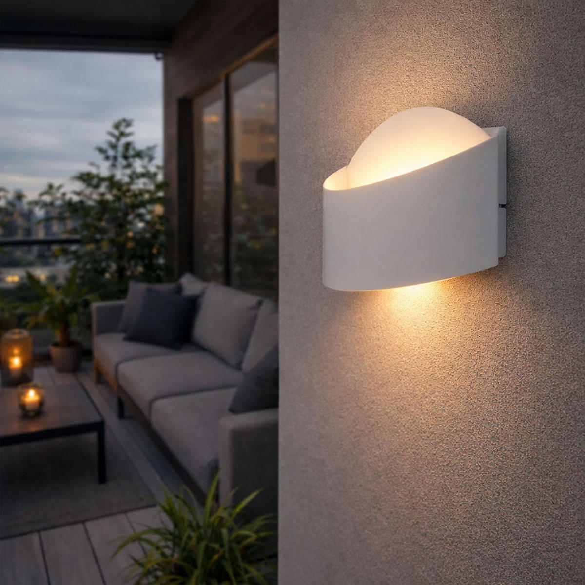 LED AUSSEN-WANDLEUCHTE Stahl Weiß ESPARTA - Weiß, Metall (9.5/16/22cm)