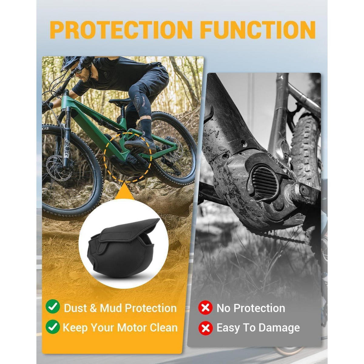 E-BIKE Motorschutzhülle Neopren Wasserdicht Universell - Schwarz, Kunststoff (5/43/55cm)