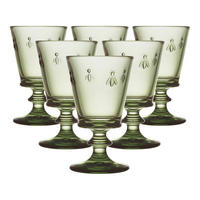 WEINGLÄSER Biene Abeille Olivengrün 240 ml 6er Set - Olivgrün, Glas (0.24L) - La Rochère