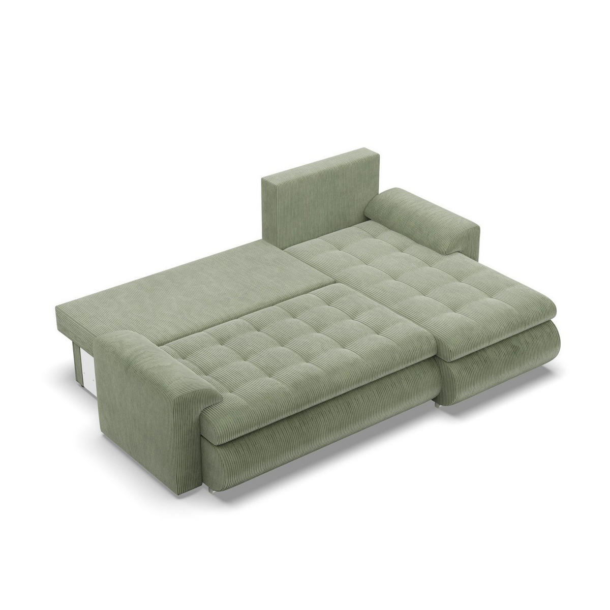 ECKSOFA RECHTS MIT SCHLAFFUNKTION FORESTA, Cord - Grün - Grün, Textil (230/159cm) - Mebligo