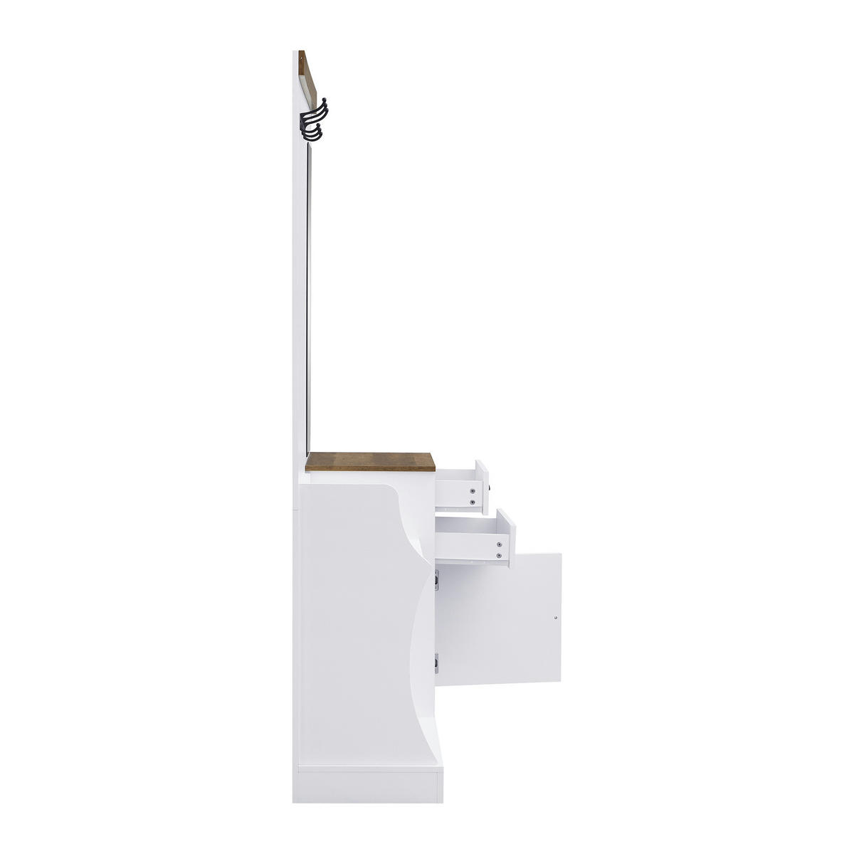 GARDEROBENSET Spiegel Haken Schubladen Schirmständer - Weiß, Holzwerkstoff (38/191/110.5cm) - FLIEKS