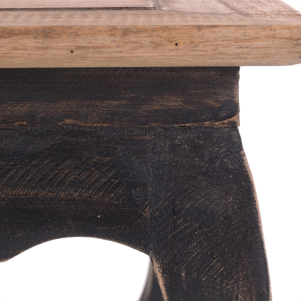 OPIUMTISCH SET EAST 3-tlg. Recyclingholz massiv, verschiedene Größen natur schwarz - Schwarz, Holz (35/35/30cm) - DESIGN DELIGHTS