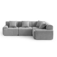 ECKSOFA Chenille Mineralgrau - Grau, Textil (260/185cm) - MILYsofa