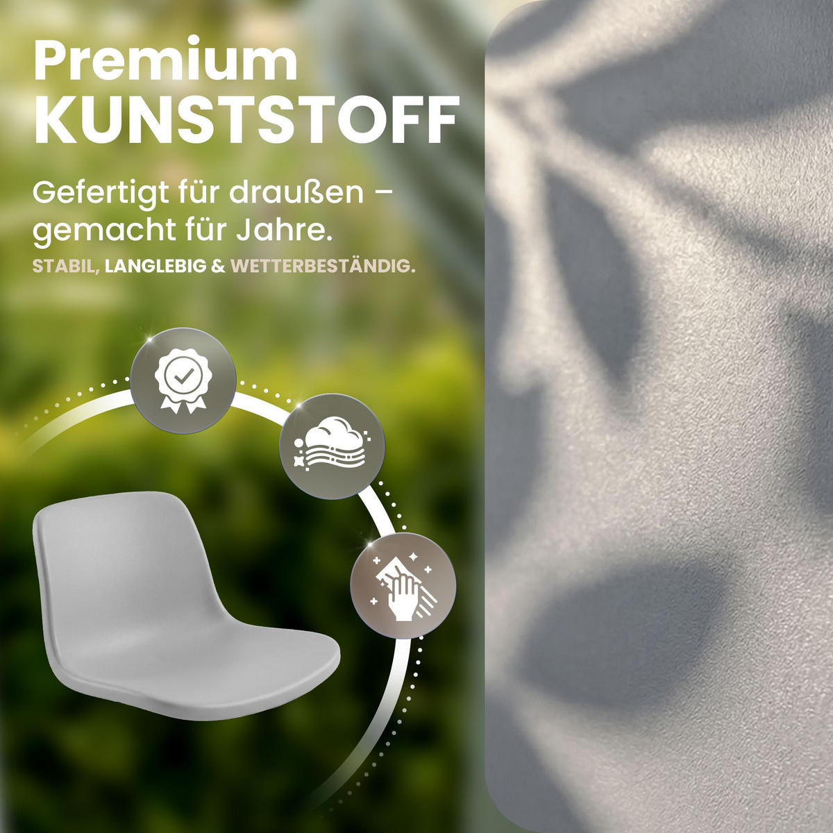 GARTENSITZGRUPPE 4 Kunststoff Grau - Grau, Kunststoff - CLP