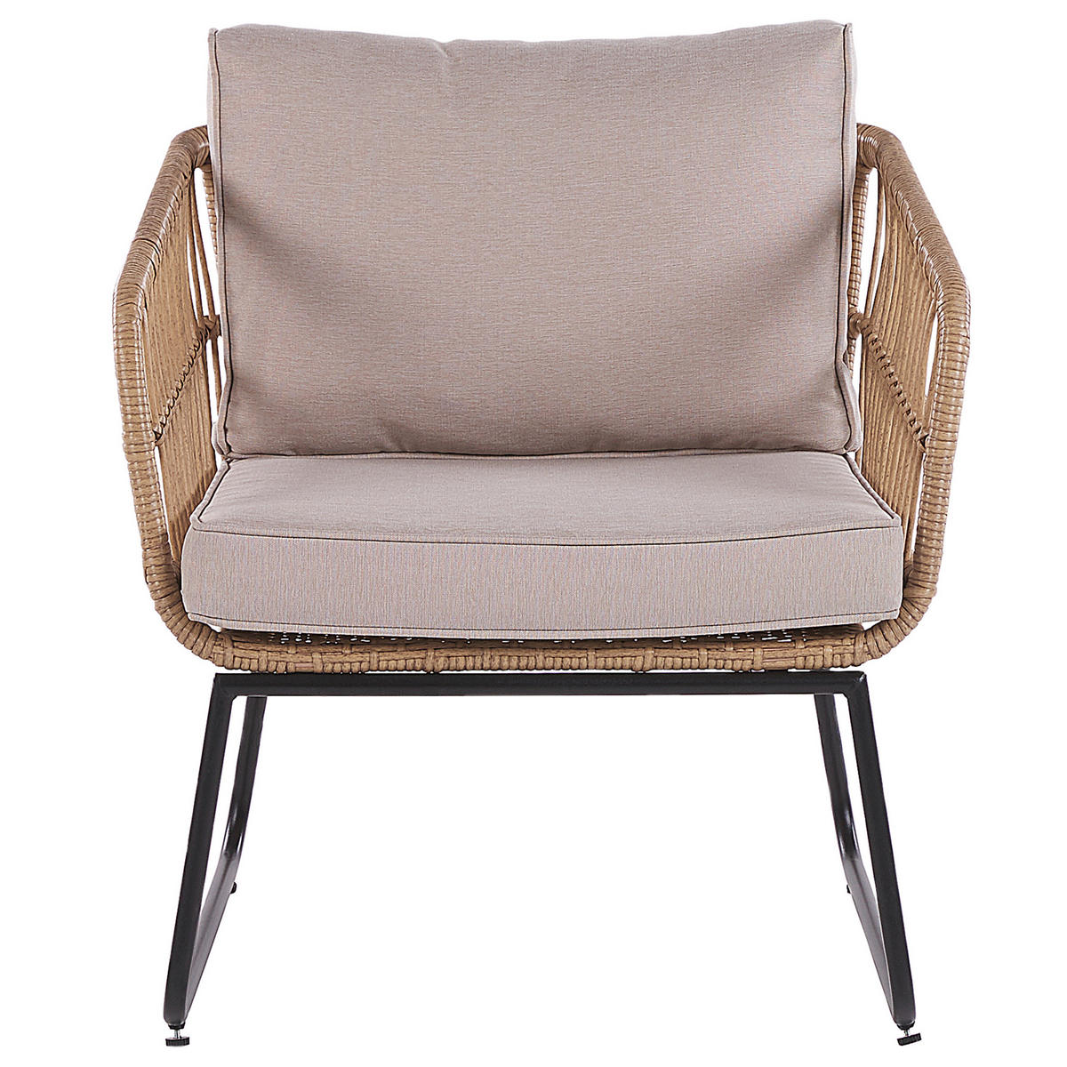 GARTENMÖBEL-SET 4-Sitzer Rattan Beige Ravello - Beige, Kunststoff - Beliani