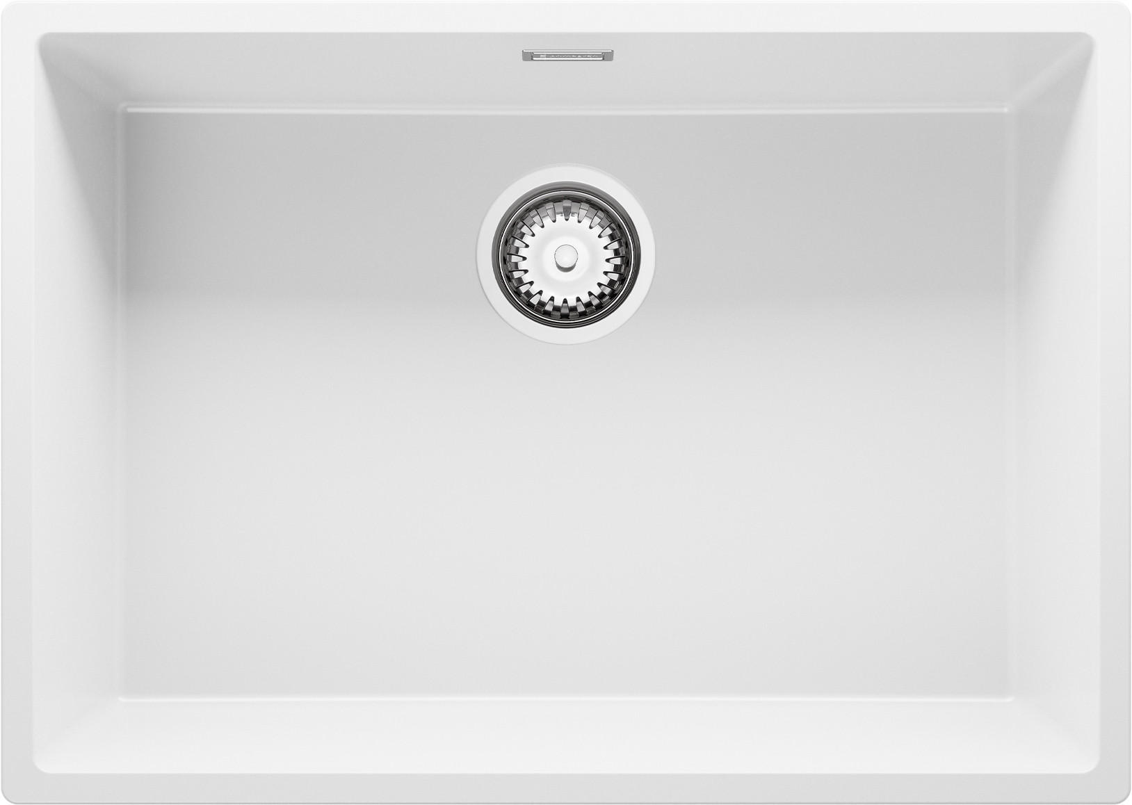 SPÜLBECKEN London Slim, 2-er set Weiß 66/47 cm 1 Becken + Ablauf-Set ab 70er Unterschrank - Chromfarben/Weiß, Kunststoff (66/20/47cm) - Primagran