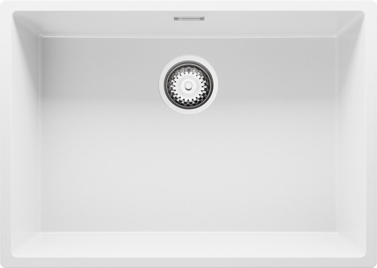 SPÜLBECKEN London Slim, 2-er set Weiß 66/47 cm 1 Becken + Ablauf-Set ab 70er Unterschrank - Chromfarben/Weiß, Kunststoff (66/20/47cm) - Primagran