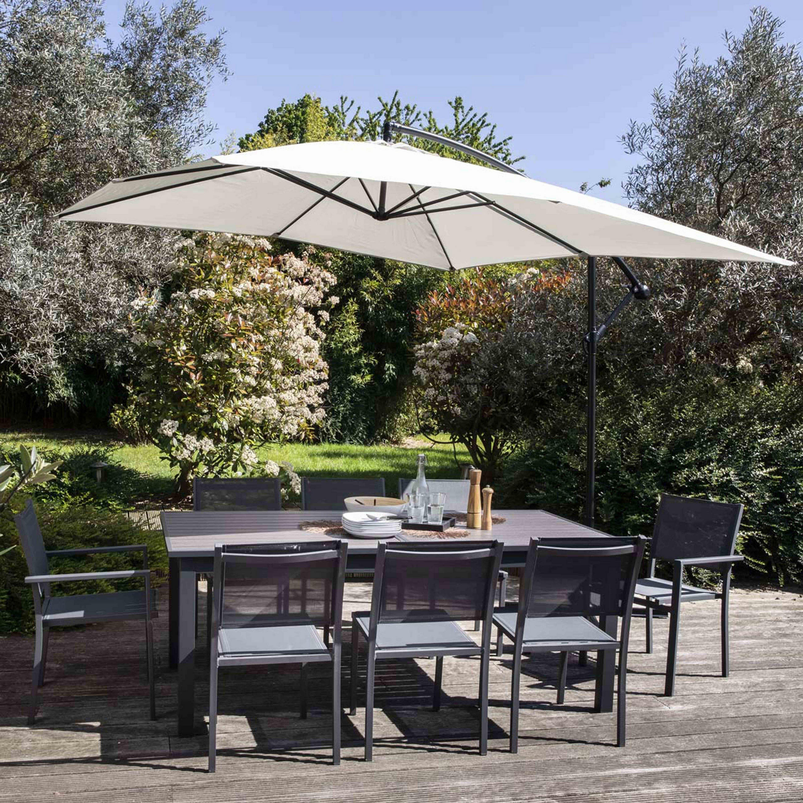 SONNENSCHIRM 3x3m Aluminium, Weiß - Weiß, Metall (300/300cm) - Oviala