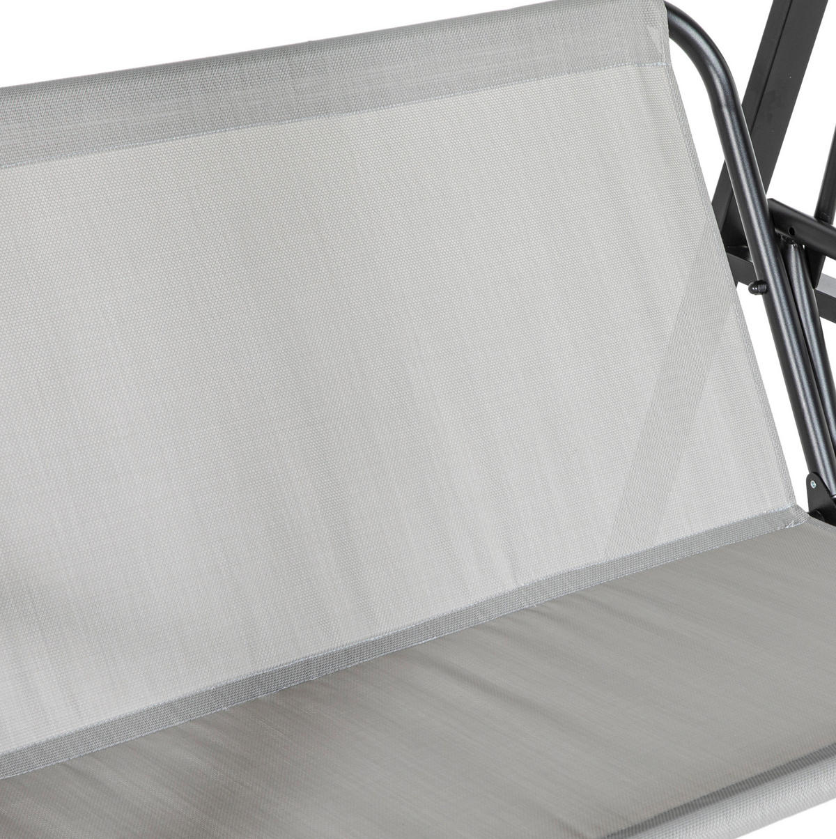 HOLLYWOODSCHAUKEL 145/116/172 cm mit verstellbarem Sonnendach und Polsterung, Grau - Grau, Textil (116/172/145cm) - Redom
