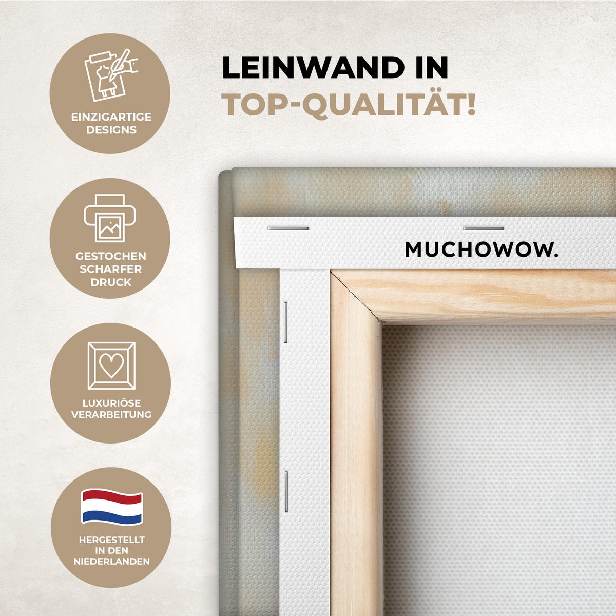 LEINWANDBILD Töpfe - Kräuter - Holz Gemälde 60x40 cm - Terracotta, Textil (60/40cm) - MuchoWow