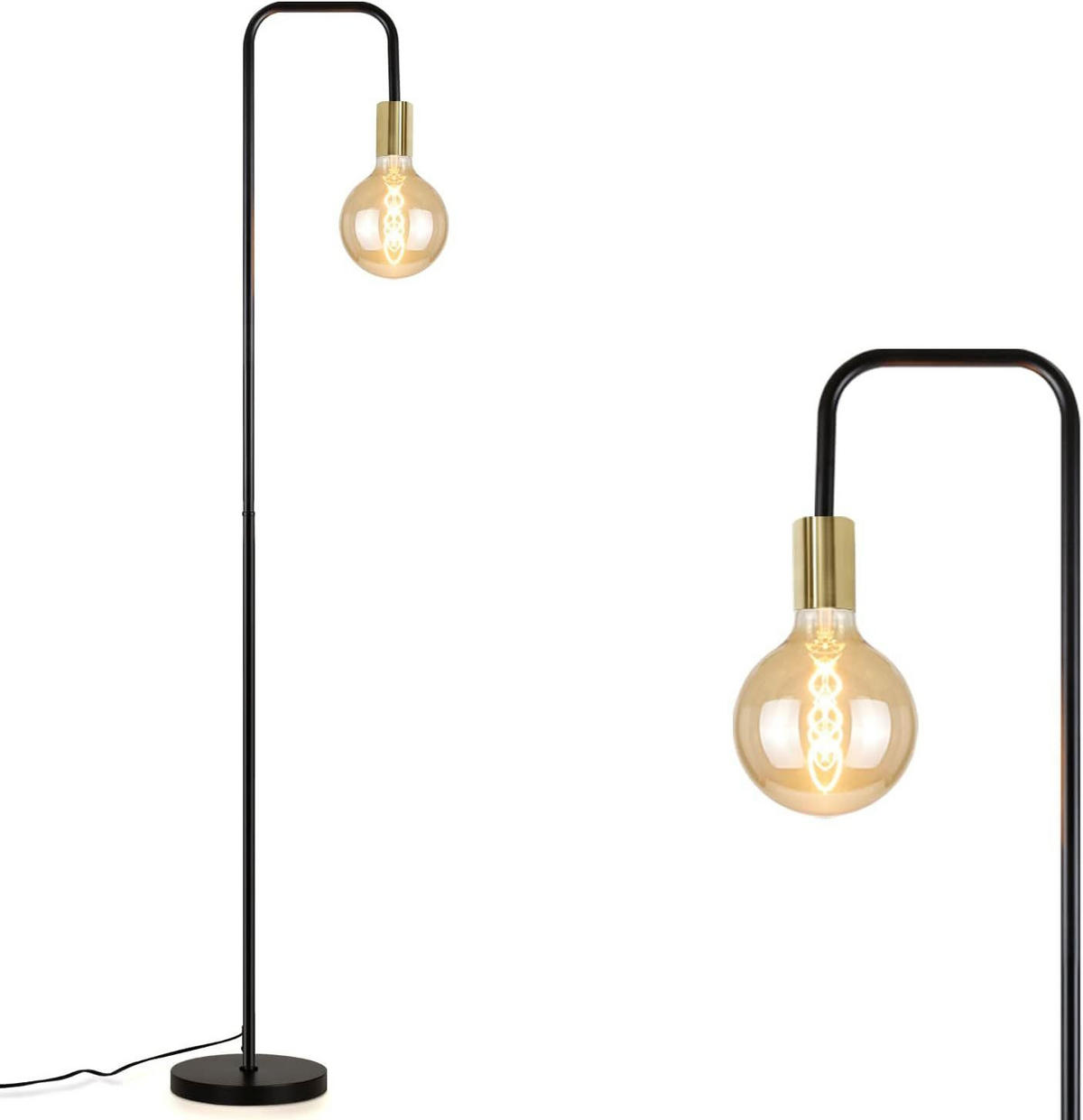 STEHLEUCHTE Mannheim 22/18/157 cm - Schwarz, Metall (35/25/160cm) - Nettlife