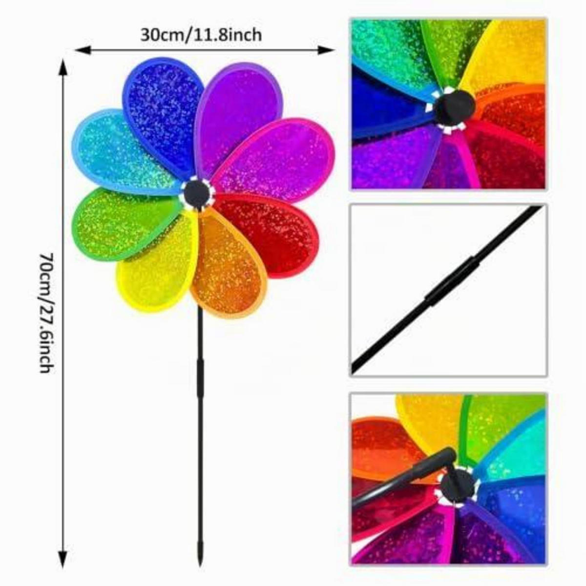 WINDSPIEL 4-teiliges Set Regenbogen 30 cm - Multicolor, Kunststoff (70/30/70cm)