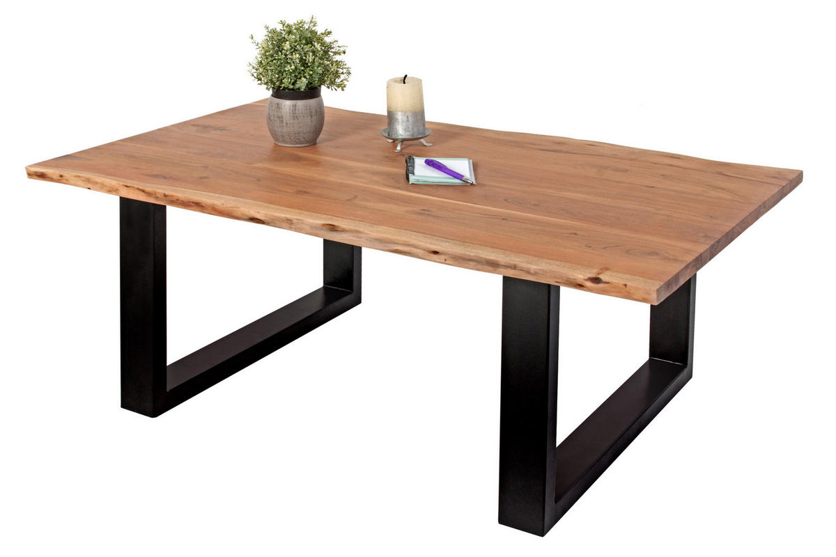 COUCHTISCH INSA - Beige/Schwarz, Holz/Metall (75/140/43cm) - SAM