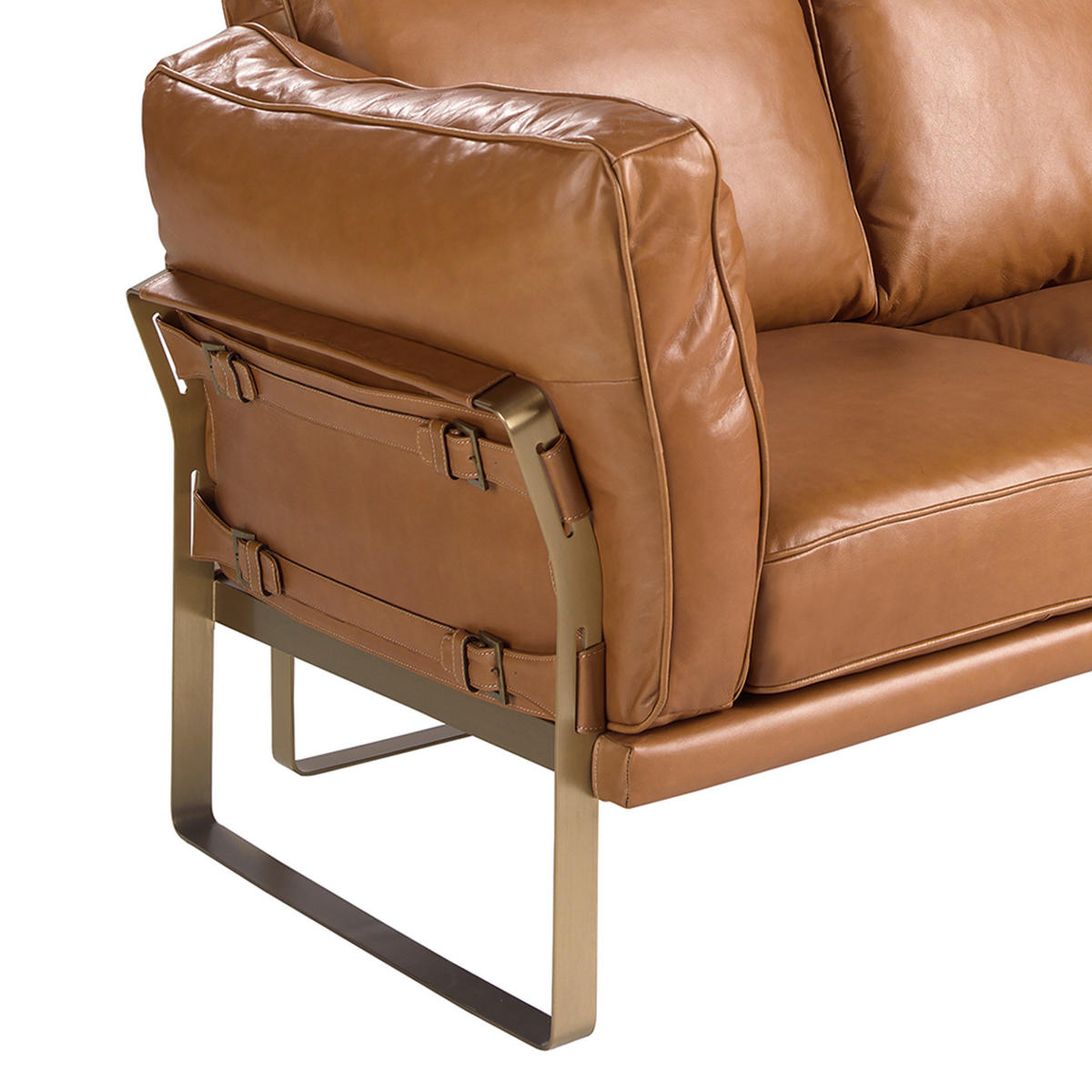 SOFA Klassisch Kamel Gold 222/90/84 - Braun, Leder (222/84/90cm) - ANGEL CERDA