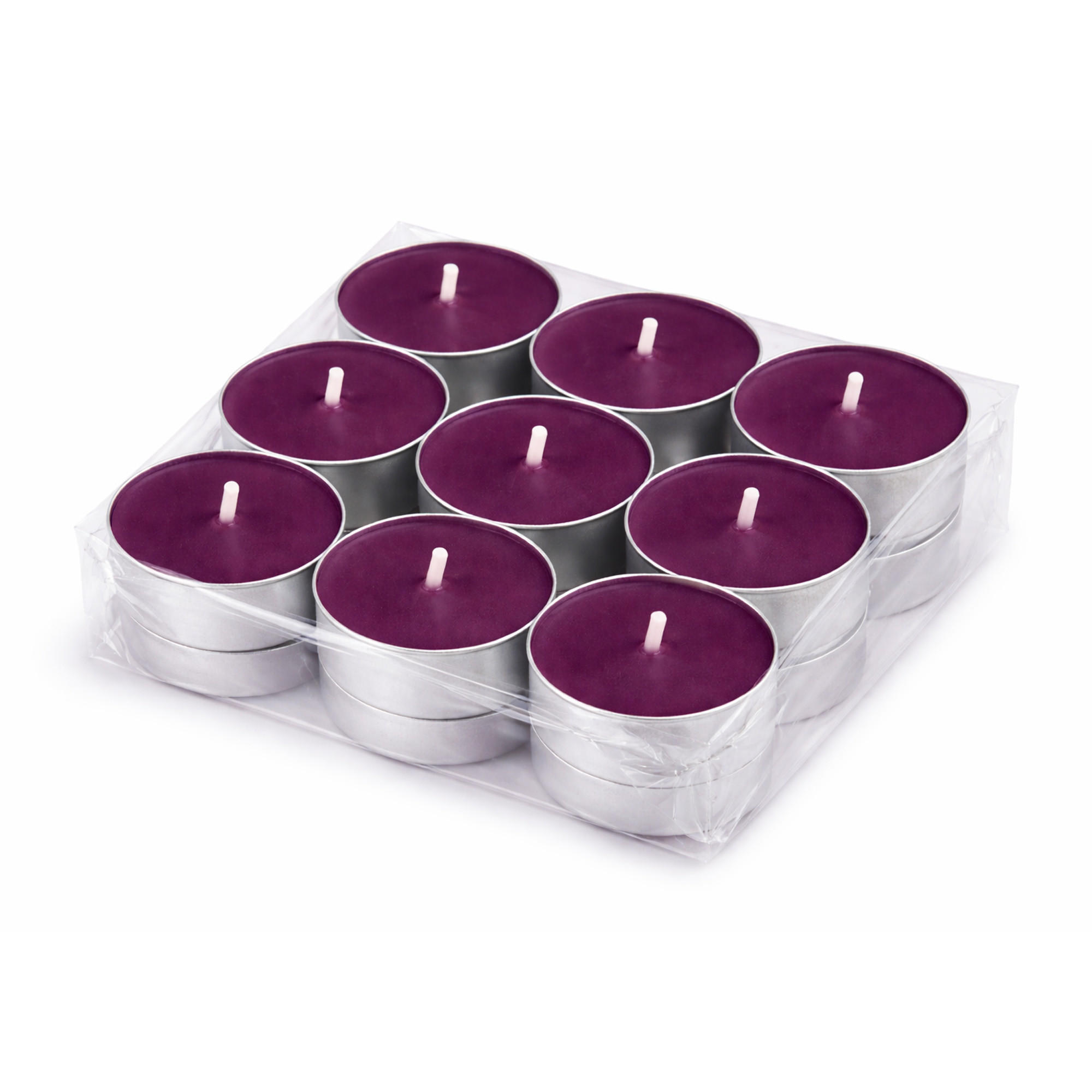 TEELICHT mit Duft - Brombeere - 18er Pack - Brombeere, Naturmaterialien (4/1.5/4cm) - HS Candle