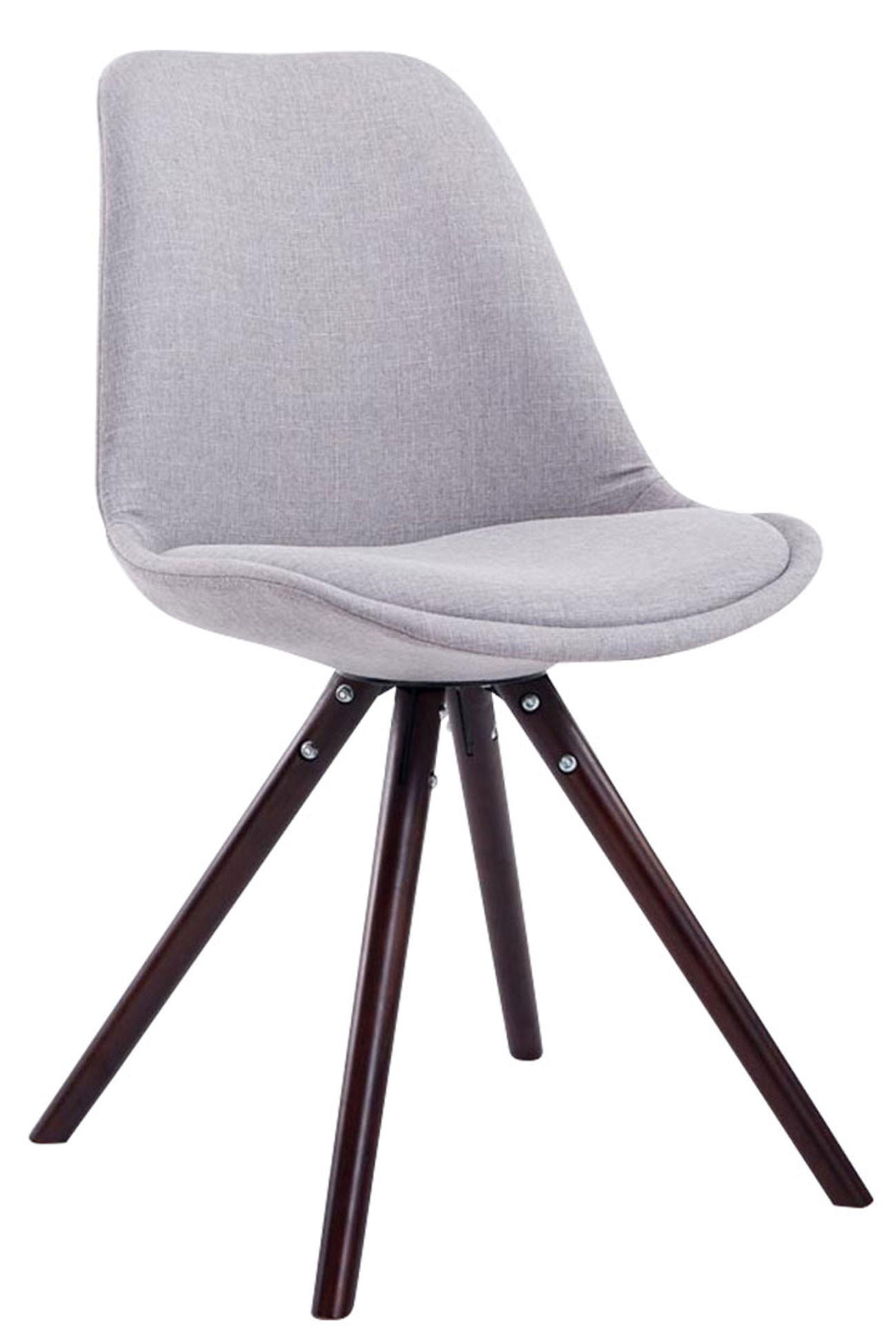 STUHL Stoff grau - Grau/Cappuccino, Holz/Textil (48/84/56cm) - CLP