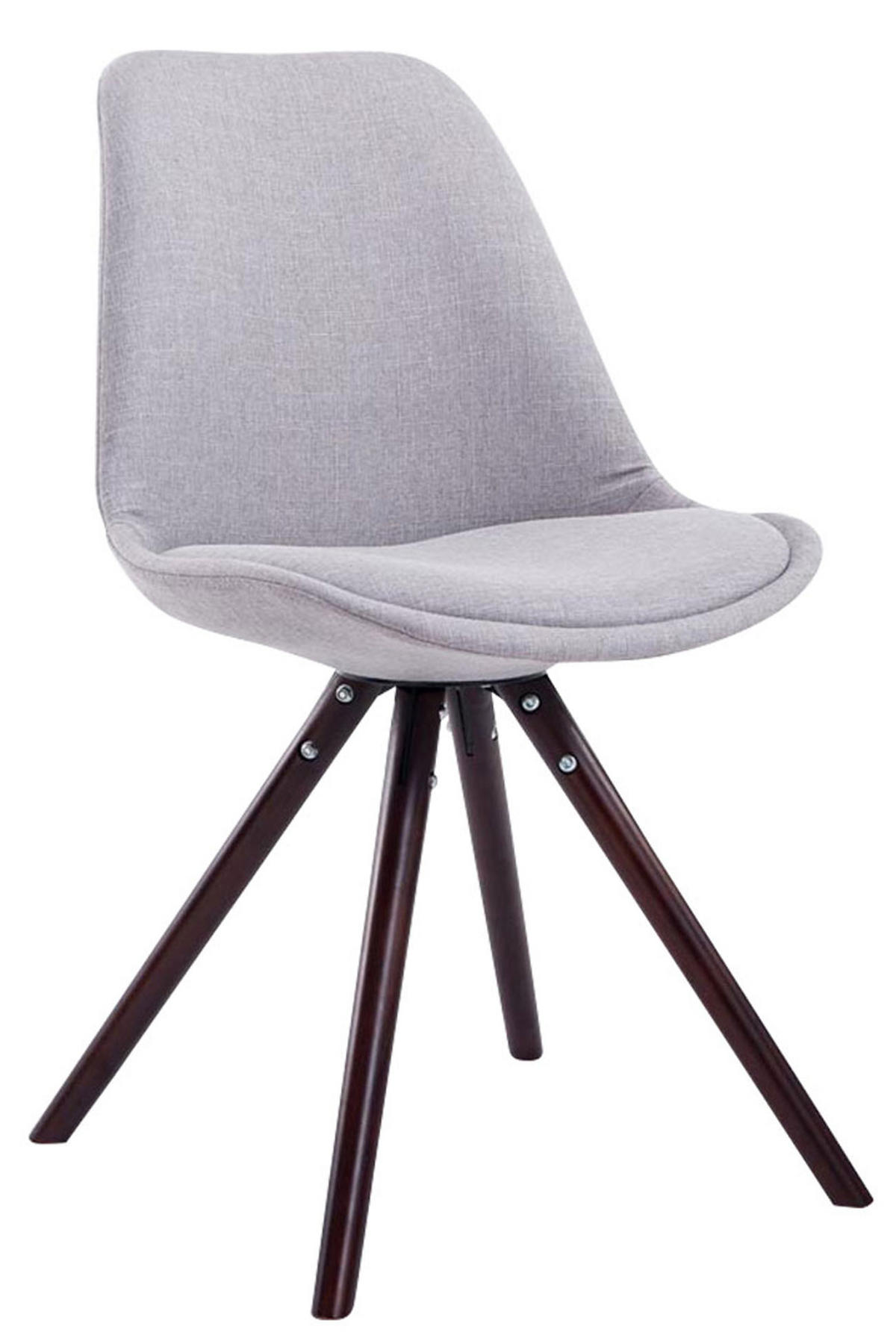 STUHL Stoff grau - Grau/Cappuccino, Holz/Textil (48/84/56cm) - CLP