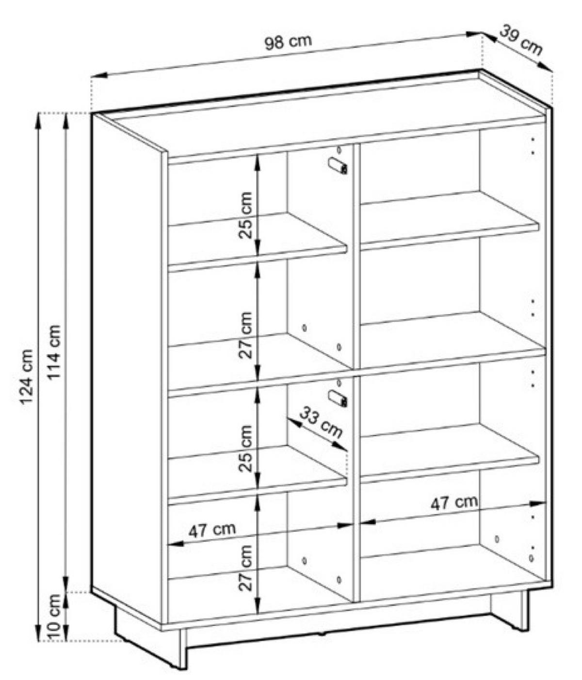 SIDEBOARD Eiche Sumi 98 cm - Eichefarben, Holzwerkstoff (98/98/39cm) - Sepro Meble