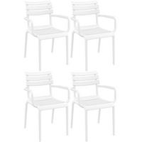GARTENSTUHL Lars 4er Set 58x59x85cm Kunststoff Weiß Stapelstuhl - Weiß, Kunststoff (58/85/59cm) - DELUKE