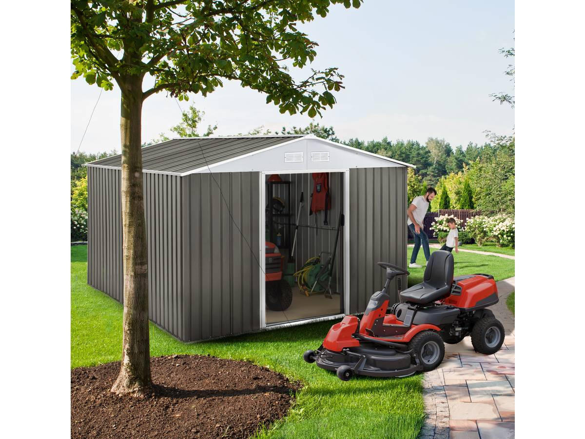 METALL-GARTENHAUS dallas Taupe - Taupe, Metall (319/202/277cm) - Habitat Garten