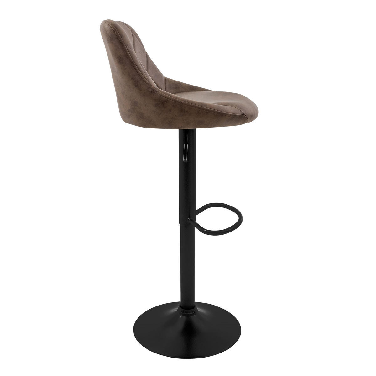 BARHOCKER Microfaser braun 2er Set - Braun, Metall (37/106/47cm) - ML-DESIGN