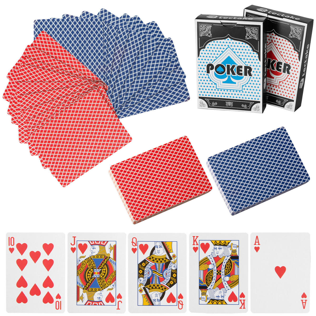 POKERSET ,inklusive verschließbarer Aluminiumkoffer,silber - Silberfarben, Kunststoff (37.5/54cm) - tectake