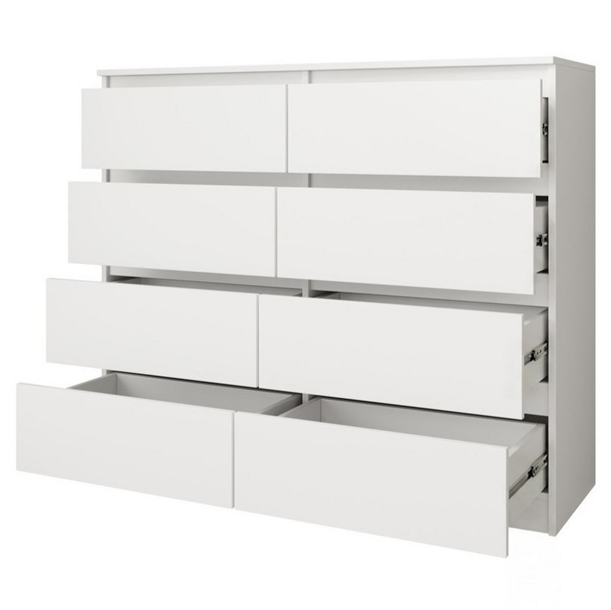 KOMMODE Lemon mit 8 Schubladen, 100 cm, Weiß matt - Weiß, Holzwerkstoff (100/97/40cm) - Beautysofa